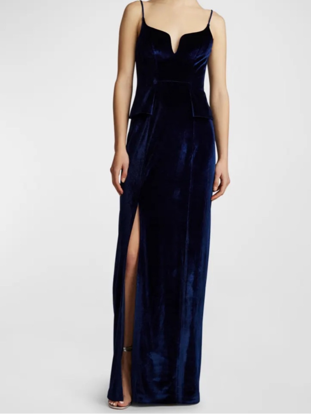 Zac Posen Velvet Midi Dress Dark Navy Size 4 NWT Bustier Sheath
